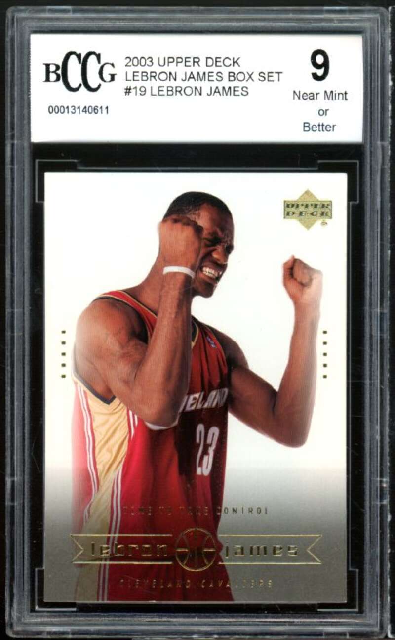 2003-04 Upper Deck Box Set #19 LeBron James Rookie Card BGS BCCG 9 Near Mint+ Image 1