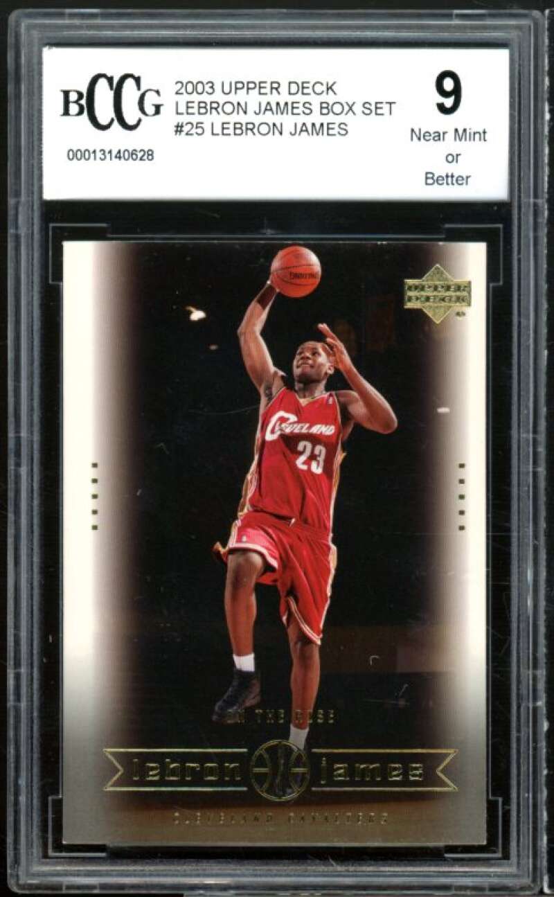 2003-04 Upper Deck Box Set #25 LeBron James Rookie Card BGS BCCG 9 Near Mint+ Image 1