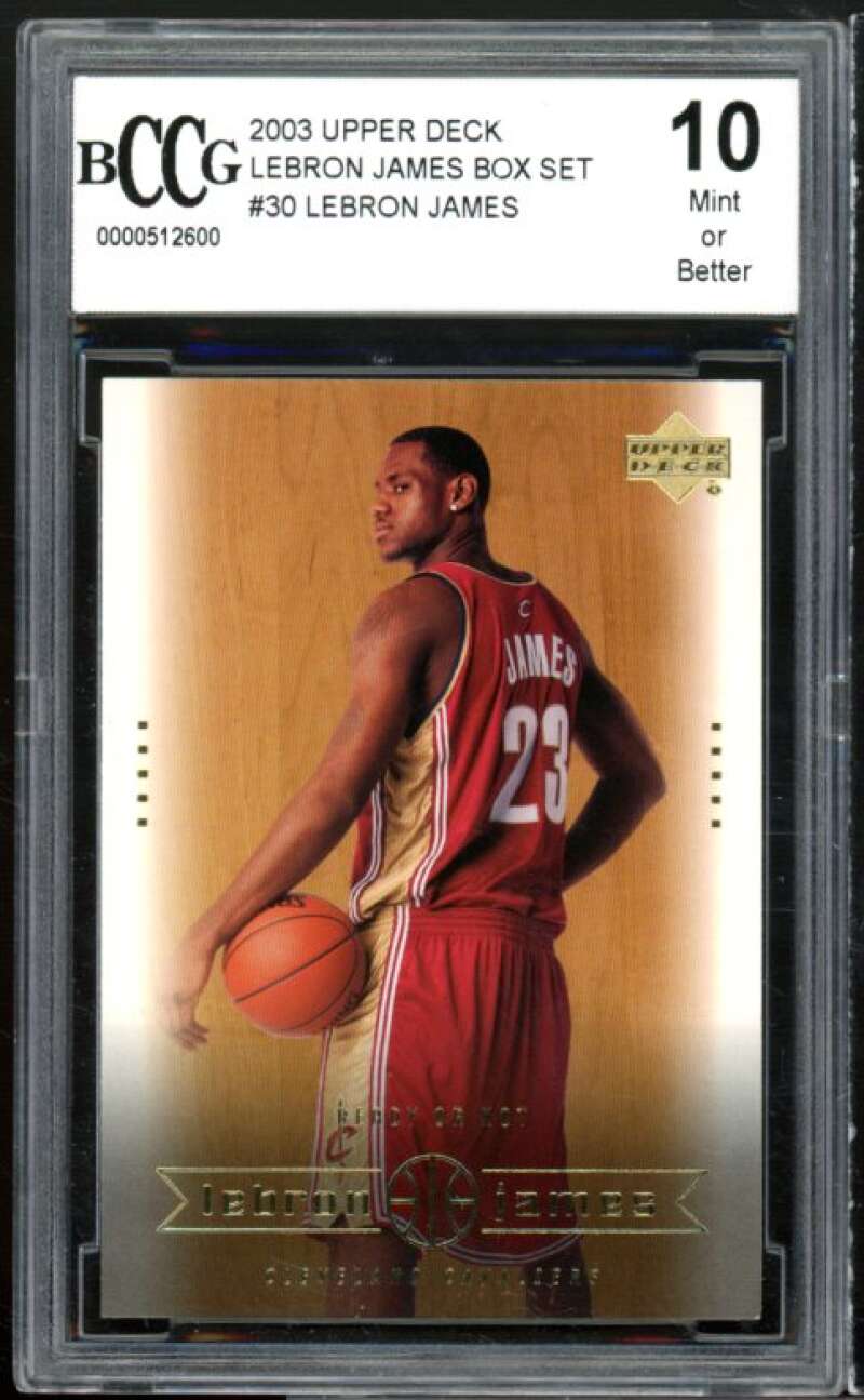 2003-04 Upper Deck Box Set #30 LeBron James Rookie Card BGS BCCG 10 Mint+ Image 1