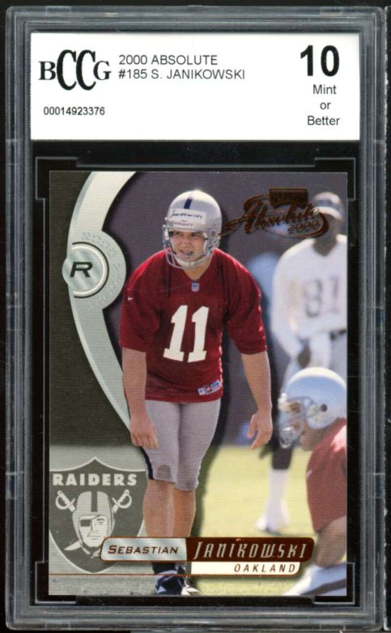 2000 Playoff Absolute #185 Sebastian Janikowski Rookie Card BGS BCCG 10 Mint+ Image 1