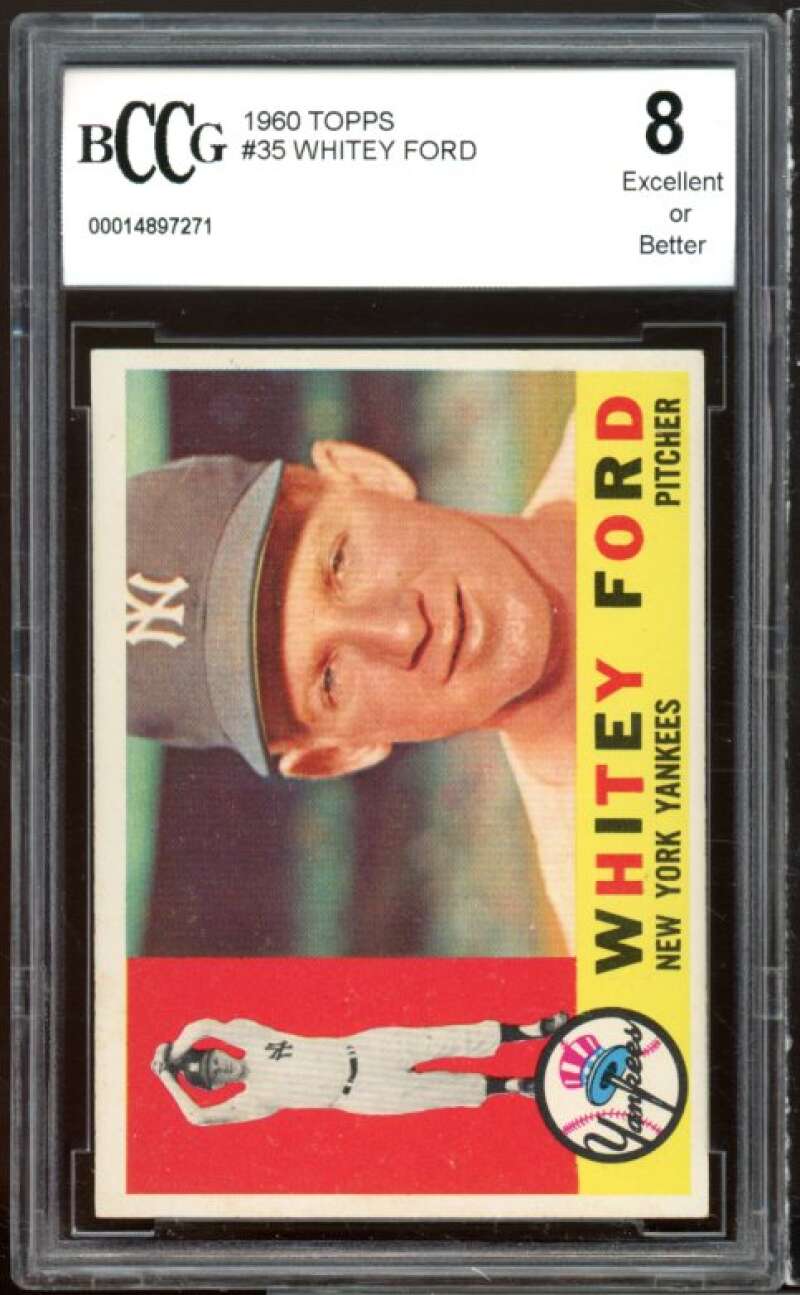 1960 Topps #35 Whitey Ford Card BGS BCCG 8 Excellent+ Image 1