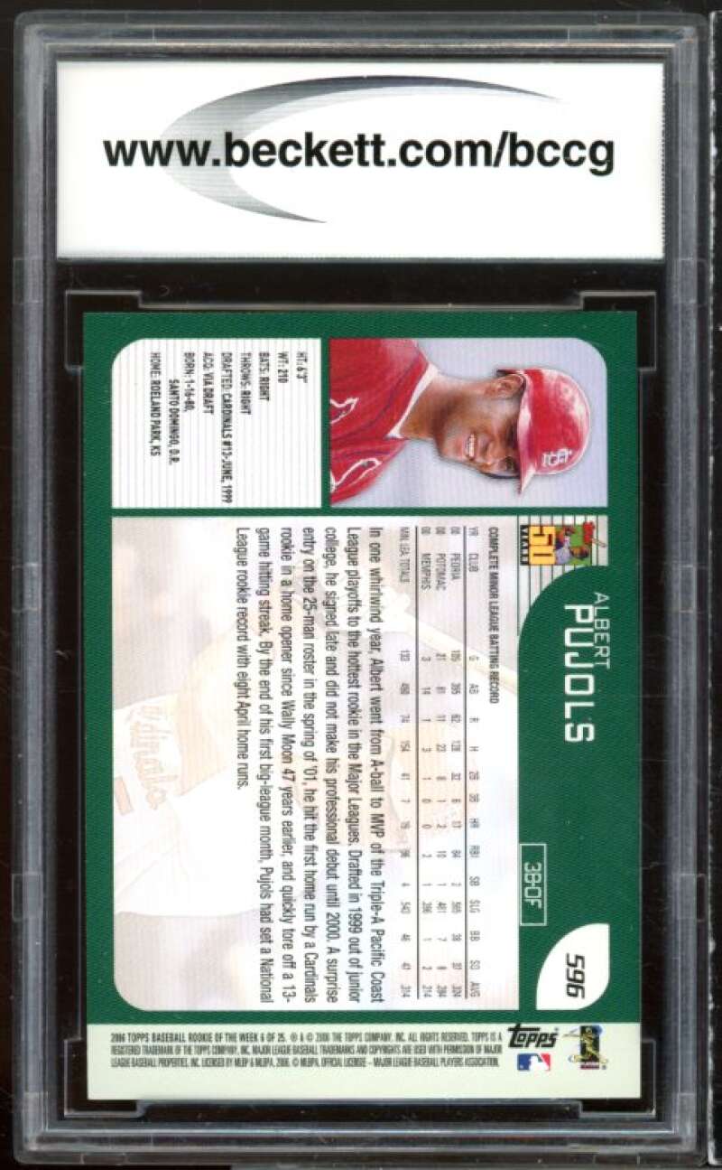 2006 Topps Rookie Of The Week #6 Albert Pujols Card BGS BCCG 10 Mint+ Image 2