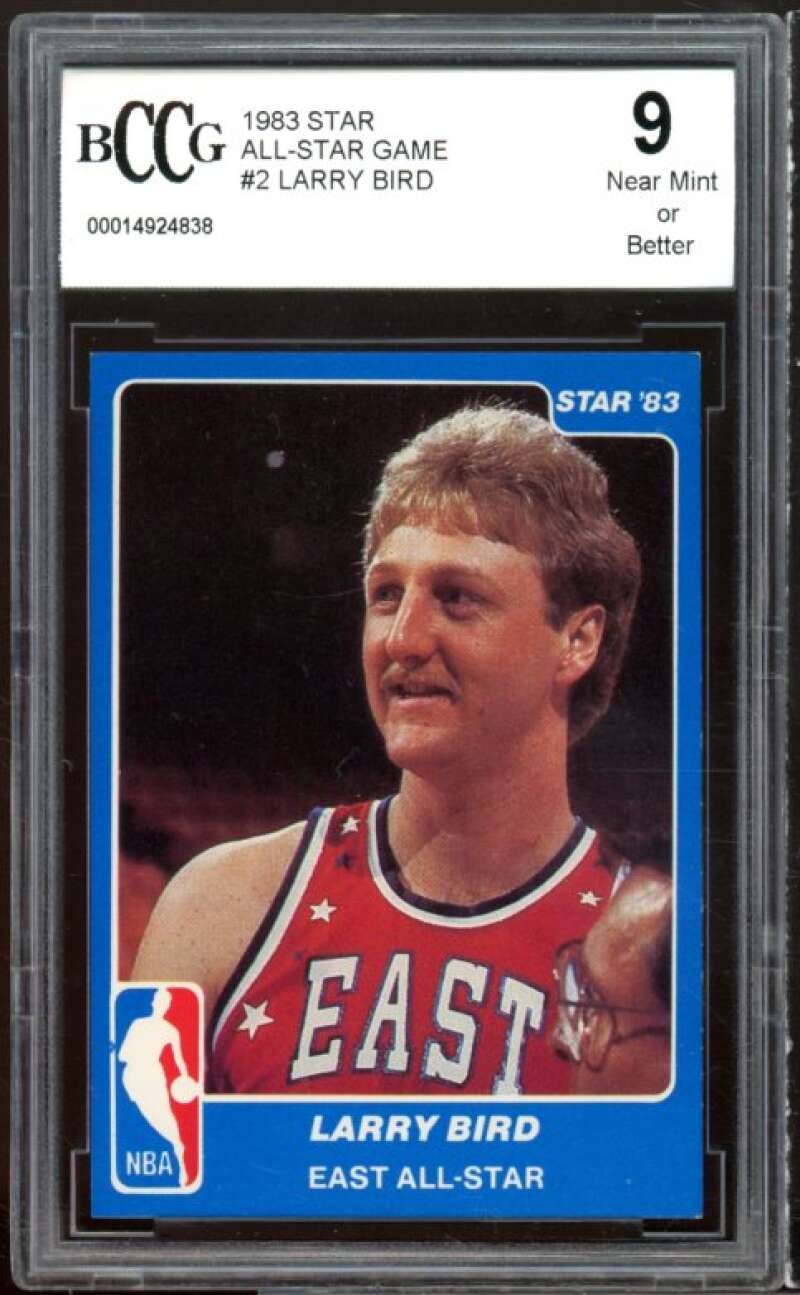 1983 Star All-Star Game #2 Larry Bird Card BGS BCCG 9 Near Mint+ Image 1