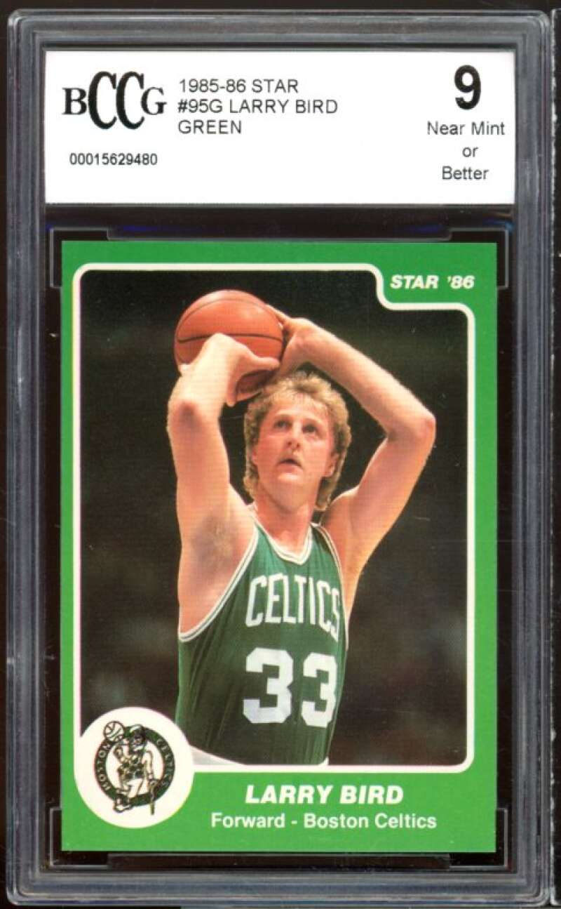 1985-86 Star #95g Larry Bird Card BGS BCCG 9 Near Mint+ Image 1