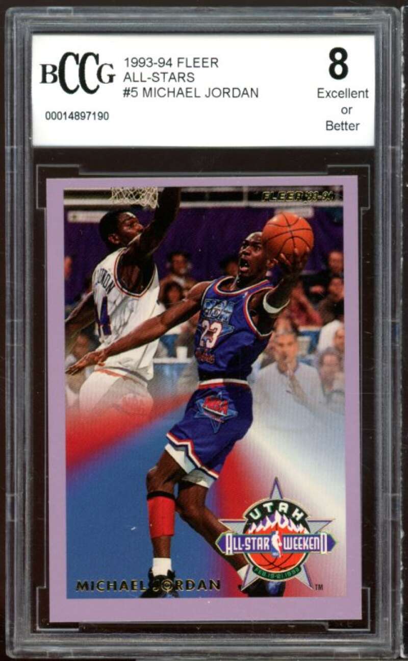 1993-94 Fleer All-Stars #5 Michael Jordan Card BGS BCCG 8 Excellent+ Image 1