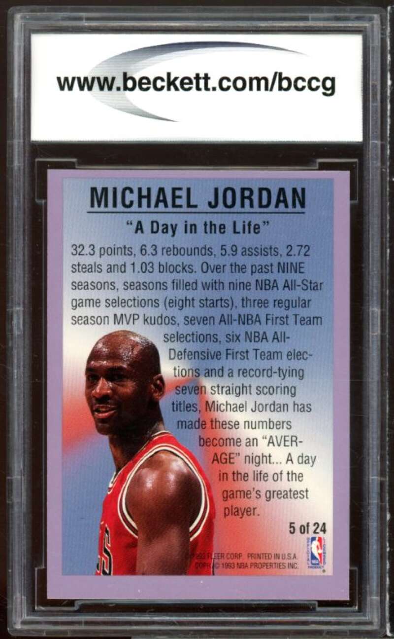 1993-94 Fleer All-Stars #5 Michael Jordan Card BGS BCCG 8 Excellent+ Image 2