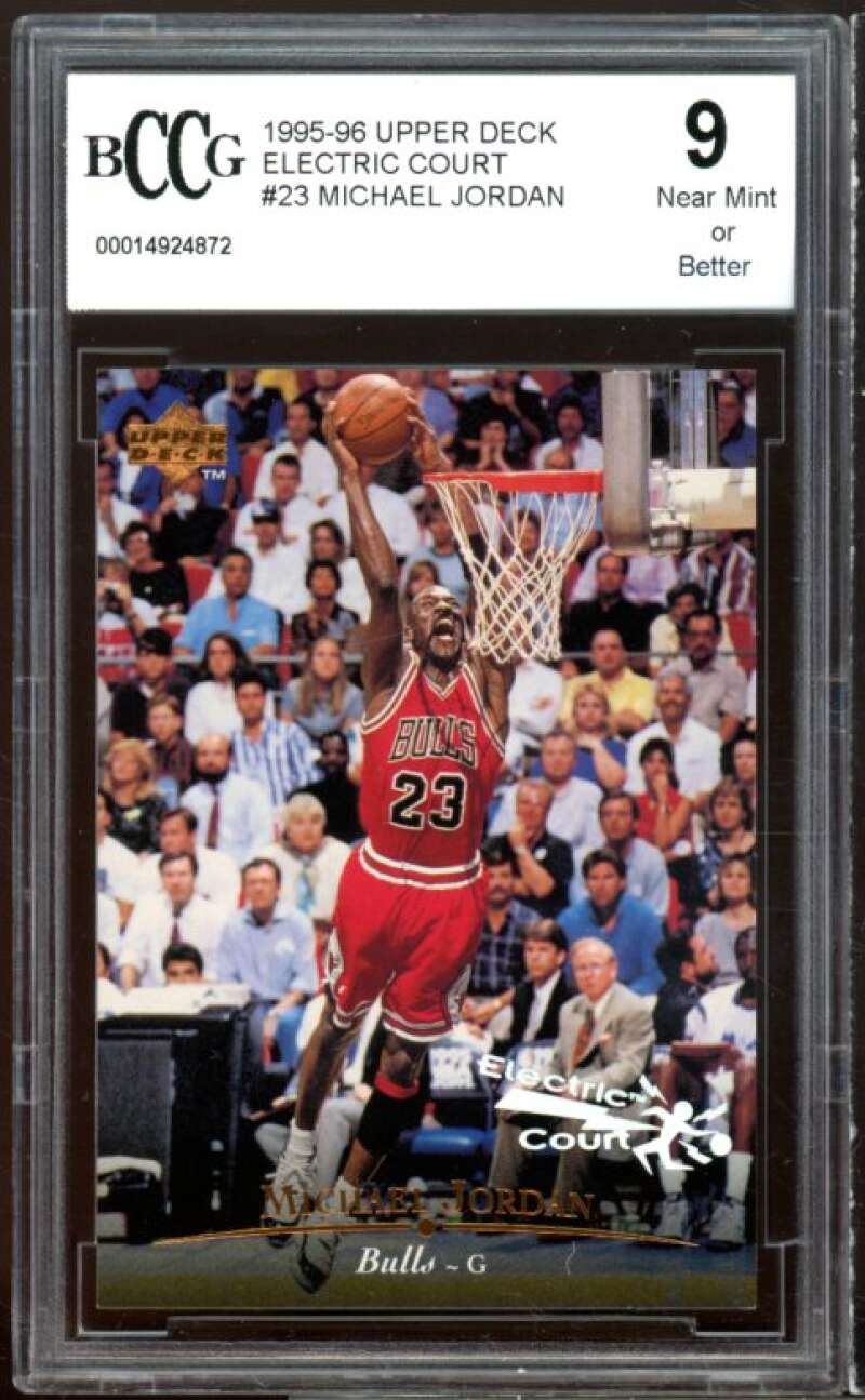 1995-96 Upper Deck Electric Court #23 Michael Jordan Card BGS BCCG 9 Near Mint+ Image 1