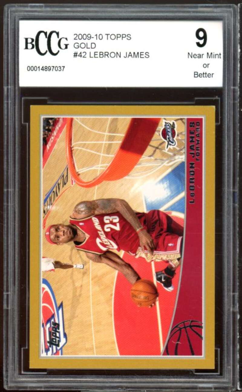 2009-10 Gold Topps #42 LeBron James Card BGS BCCG 9 Near Mint+ Image 1