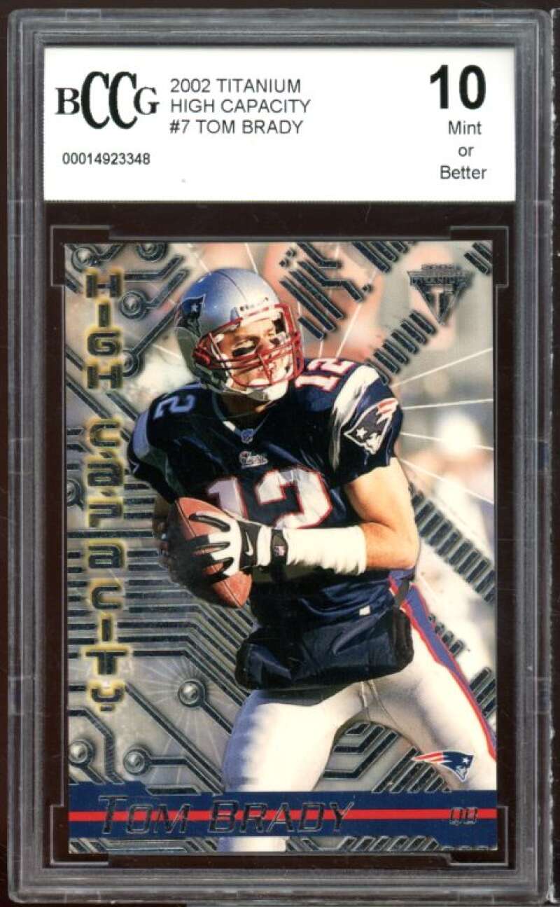 2002 Titanium High Capacity #7 Tom Brady Card BGS BCCG 10 Mint+ Image 1