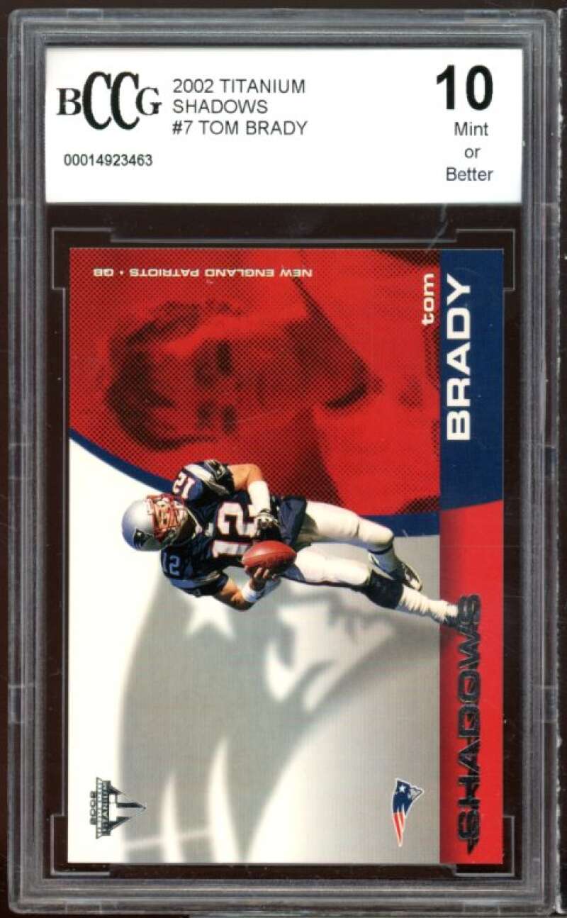 2002 Titanium Shadows #7 Tom Brady Card BGS BCCG 10 Mint+ Image 1