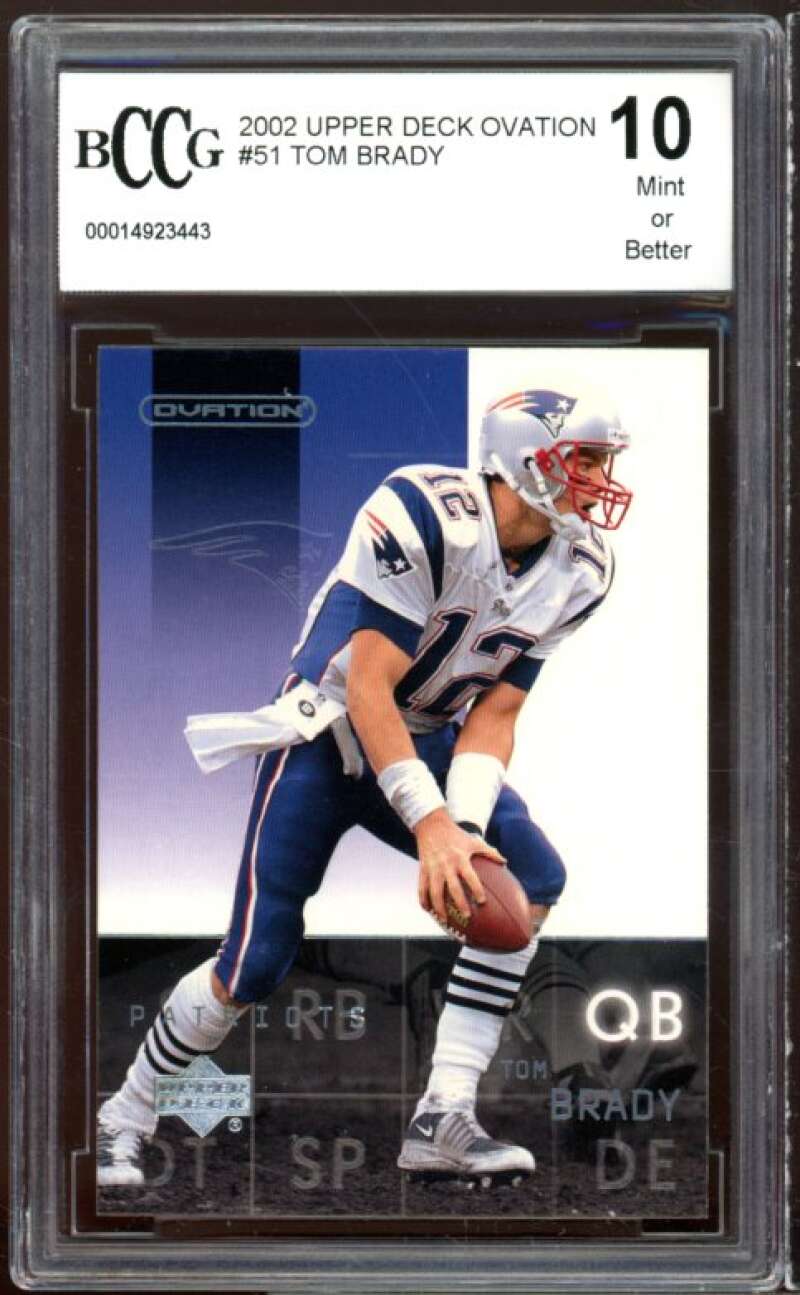 2000 Upper Deck Ovation #51 Tom Brady Card BGS BCCG 10 Mint+ Image 1