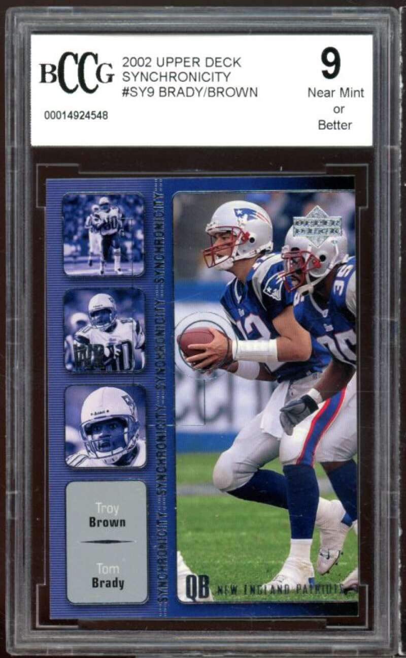 2002 Upper Deck Synchronicity #SY-9 Tom Brady/ Brown Card BGS BCCG 9 Near Mint+ Image 1