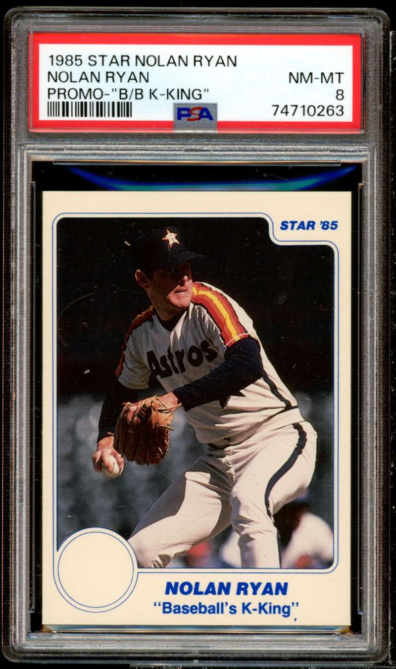 Nolan Ryan Card 1985 Star Nolan Ryan Promo B-B K-King #NM-MT PSA 8 Image 1