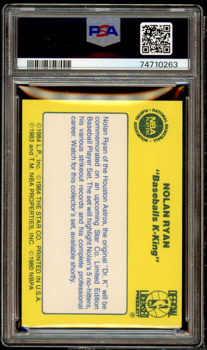 Nolan Ryan Card 1985 Star Nolan Ryan Promo B-B K-King #NM-MT PSA 8 Image 2