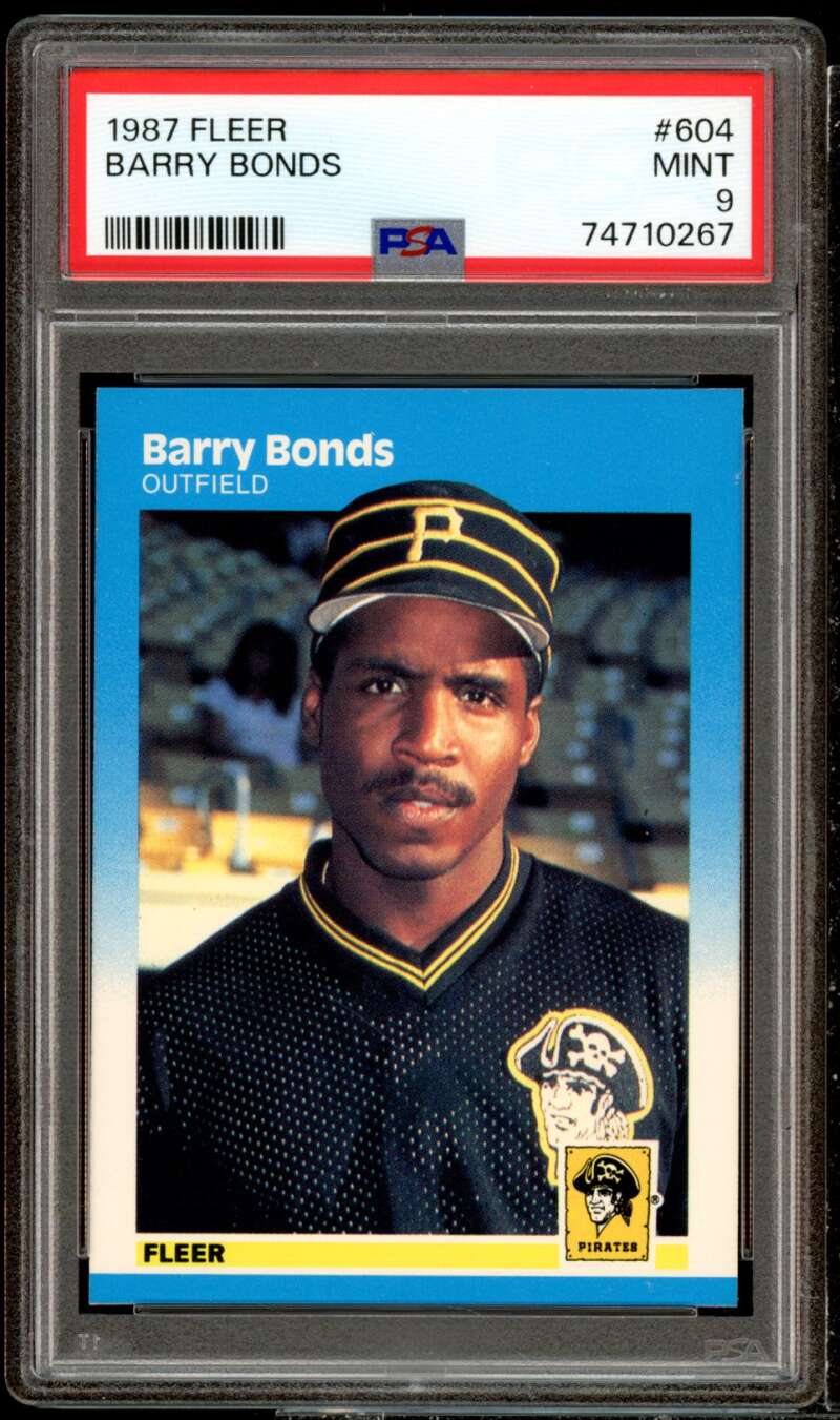 Barry Bonds Rookie Card 1987 Fleer #604 PSA 9 Image 1