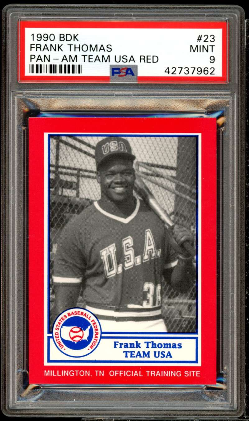 Frank Thomas Rookie Card 1990 Pan Am Team USA Red #23 PSA 9 Image 1