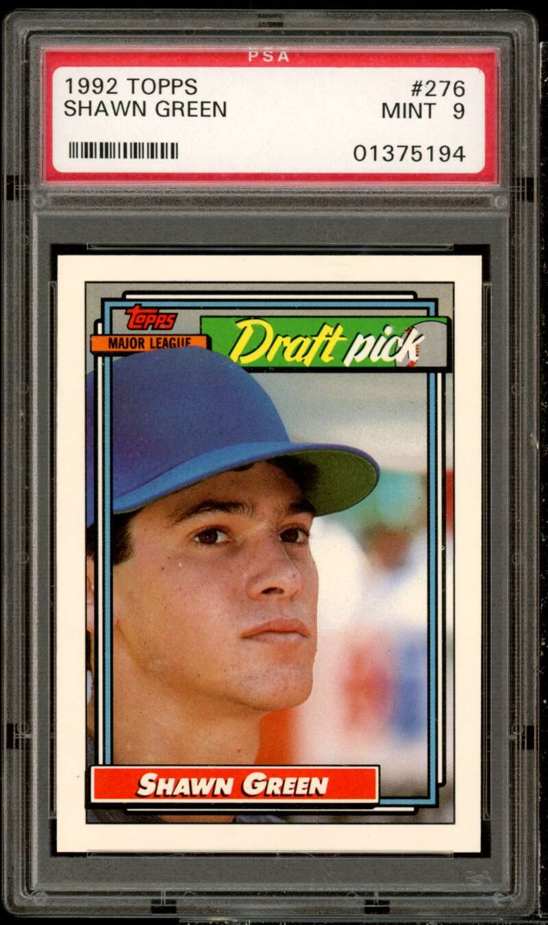 Shawn Green Rookie Card 1992 Topps #276 PSA 9 Image 1