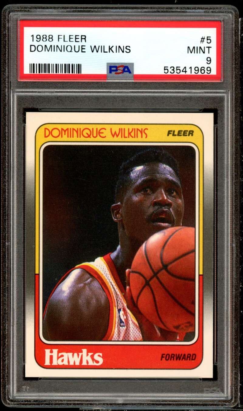 Dominique Wilkins Card 1988-89 Fleer #5 PSA 9 Image 1