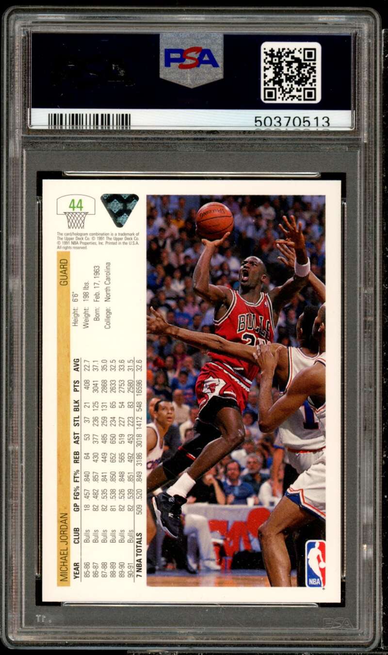 Michael Jordan Card 1991-92 Upper Deck #44 PSA 10 Image 2
