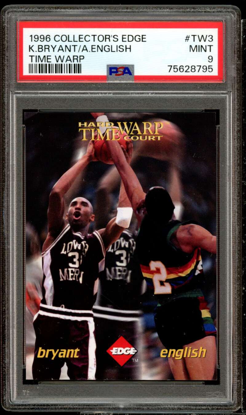 Kobe Bryant /Alex English Rookie 1996 Collector's Edge Time Warp #TW3 PSA 9 Image 1