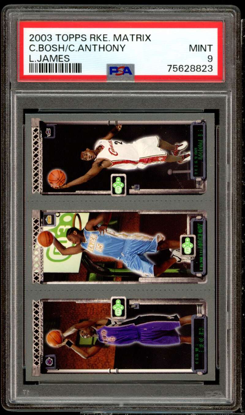 Bosh/Carmelo/Lebron James Rookie Card 2003-04 Topps Rookie Matrix #111 PSA 9 Image 1