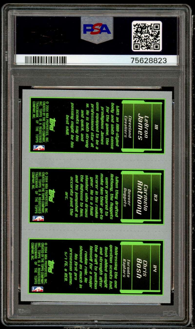 Bosh/Carmelo/Lebron James Rookie Card 2003-04 Topps Rookie Matrix #111 PSA 9 Image 2