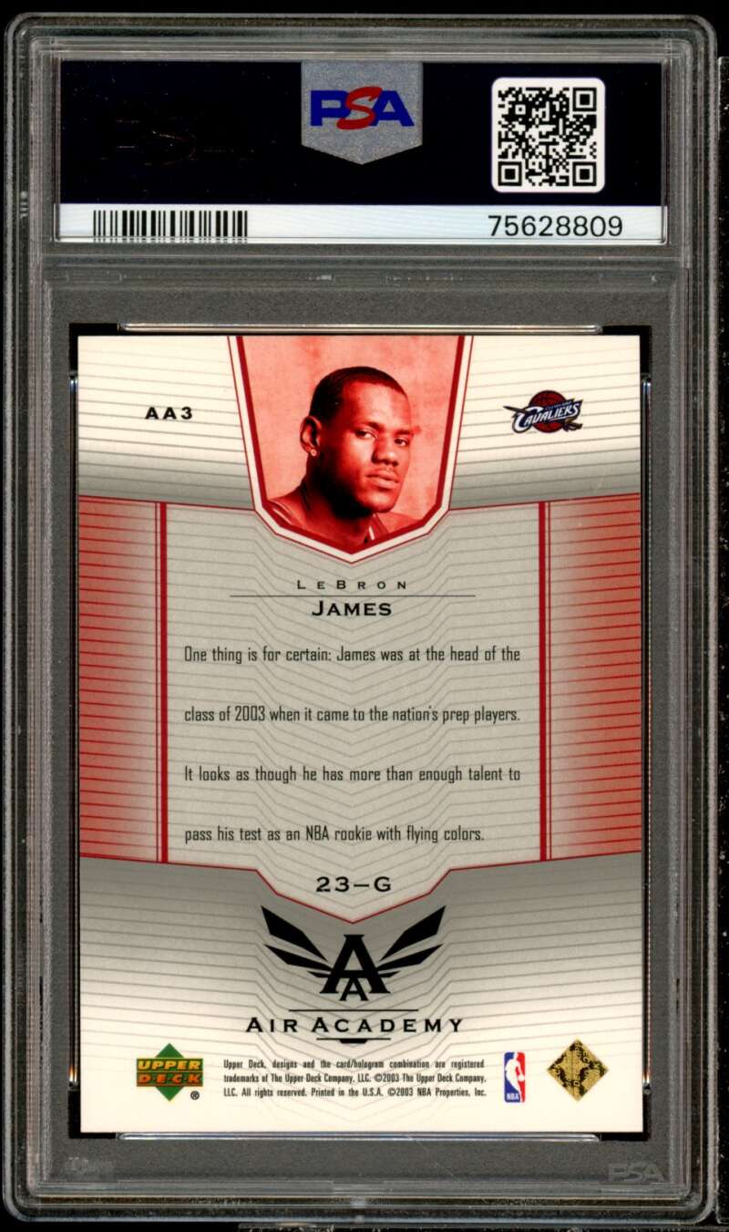 LeBron James Rookie Card 2003-04 Upper Deck Air Academy #AA3 PSA 9 Image 2