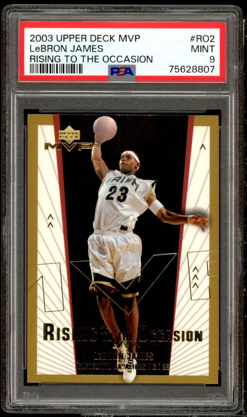 Lebron James Rookie Card 2003-04 UD MVP Rising To The Occasion #ro2 PSA 9 Image 1