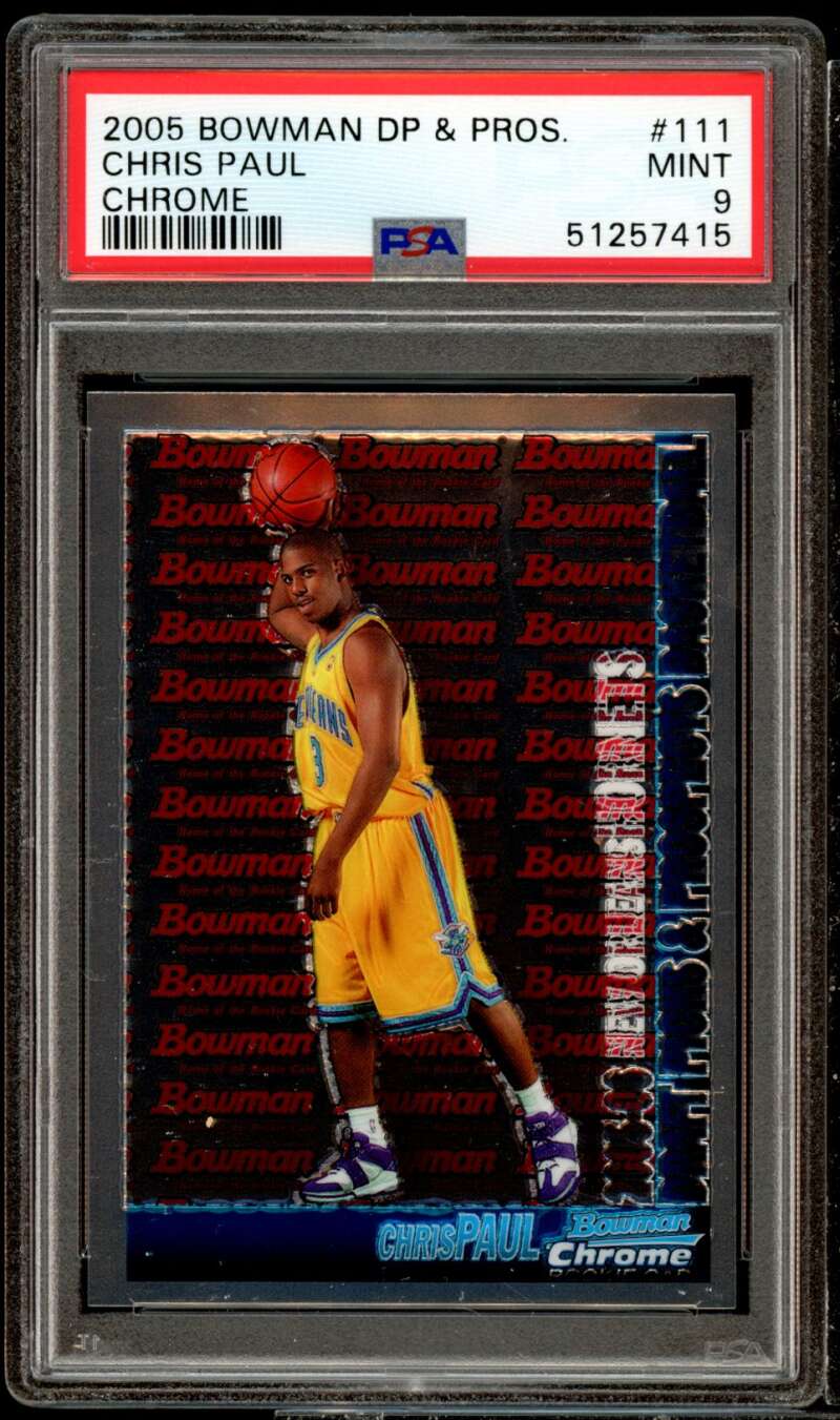 Chris Paul Rookie Card 2005-06 Bowman Chrome #111 PSA 9 Image 1