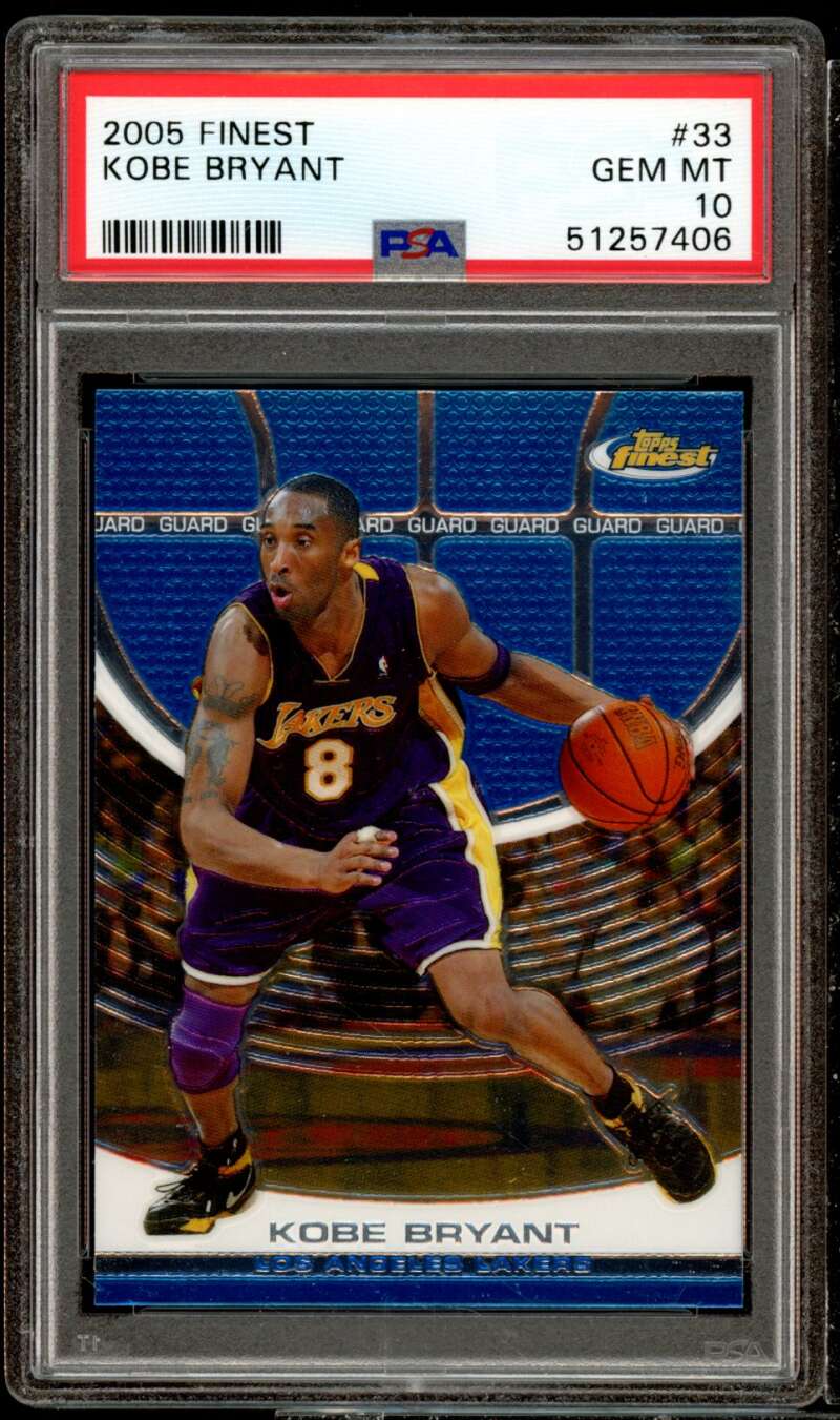 Kobe Bryant Card 2005-06 Finest #33 PSA 10 Image 1