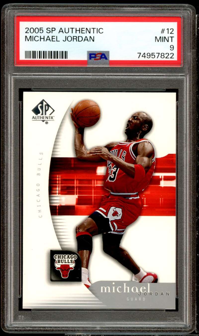 Michael Jordan Card 2005-06 SP Authentic #12 PSA 9 Image 1