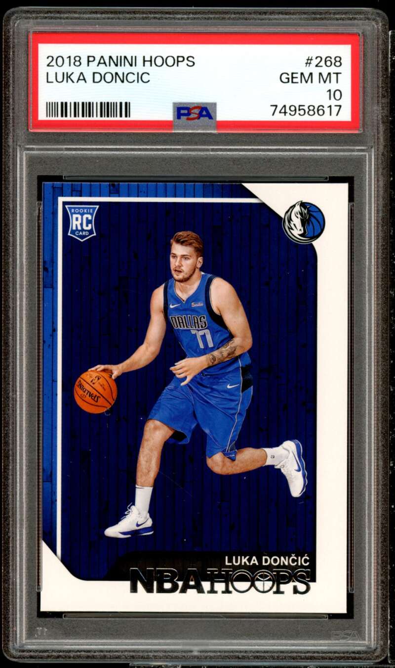 Luka Doncic Rookie Card 2018-19 Hoops #268 PSA 10 Image 1