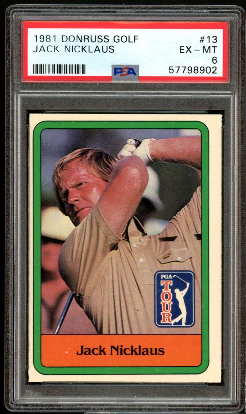 Jack Nicklaus Rookie Card 1981 Donruss Golf #13 PSA 6 Image 1