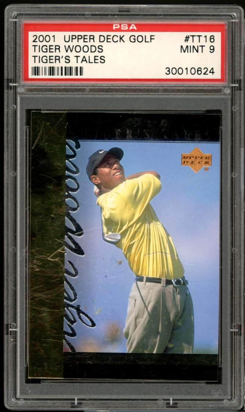 Tiger Woods Rookie Card 2001 Upper Deck Golf Tiger's Tales #tt16 PSA 9 Image 1