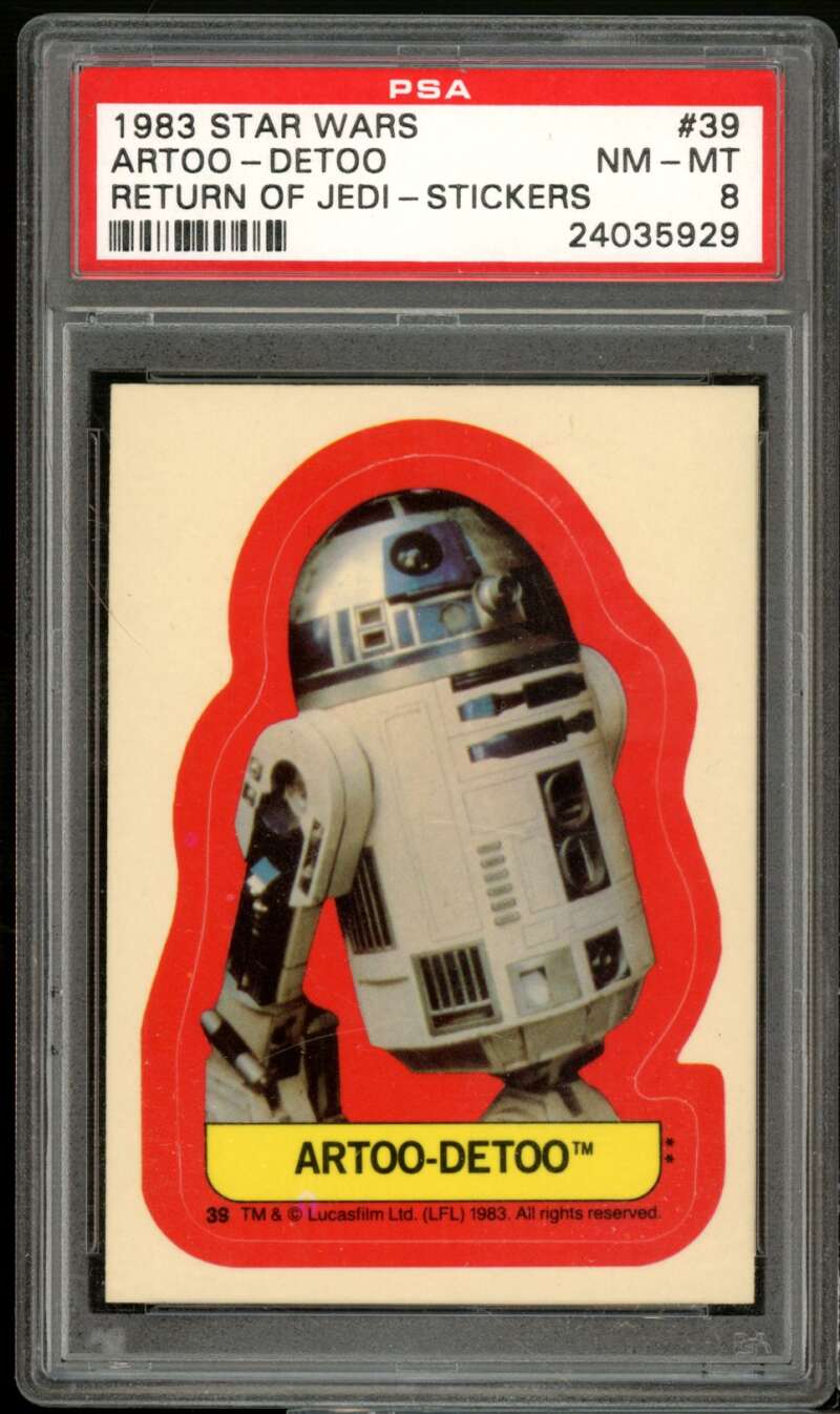 Artoo-Detoo Return Of Jedi Stickers Card 1983 Star Wars #39 PSA 8 Image 1