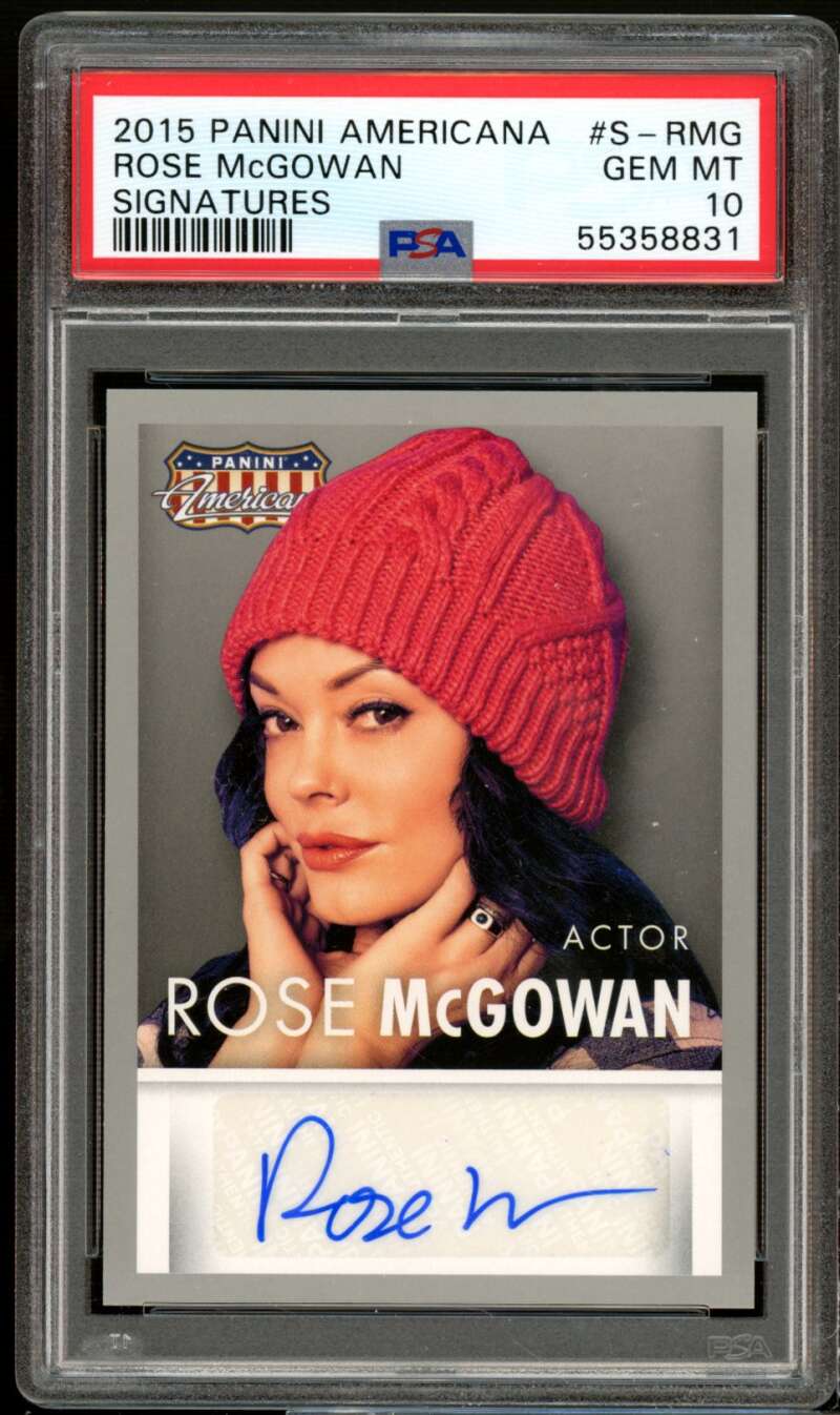 Rose Mcgowan Card 2015 Panini Americana Signatures #S-RMG PSA 10 Image 1