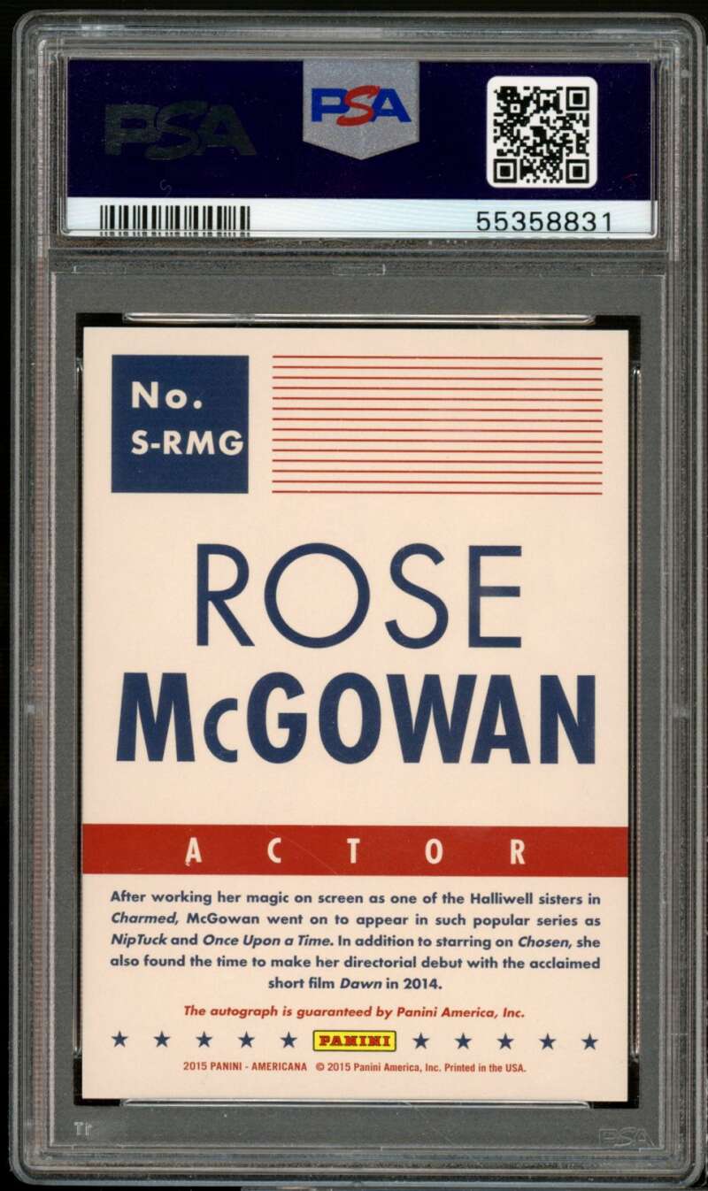 Rose Mcgowan Card 2015 Panini Americana Signatures #S-RMG PSA 10 Image 2