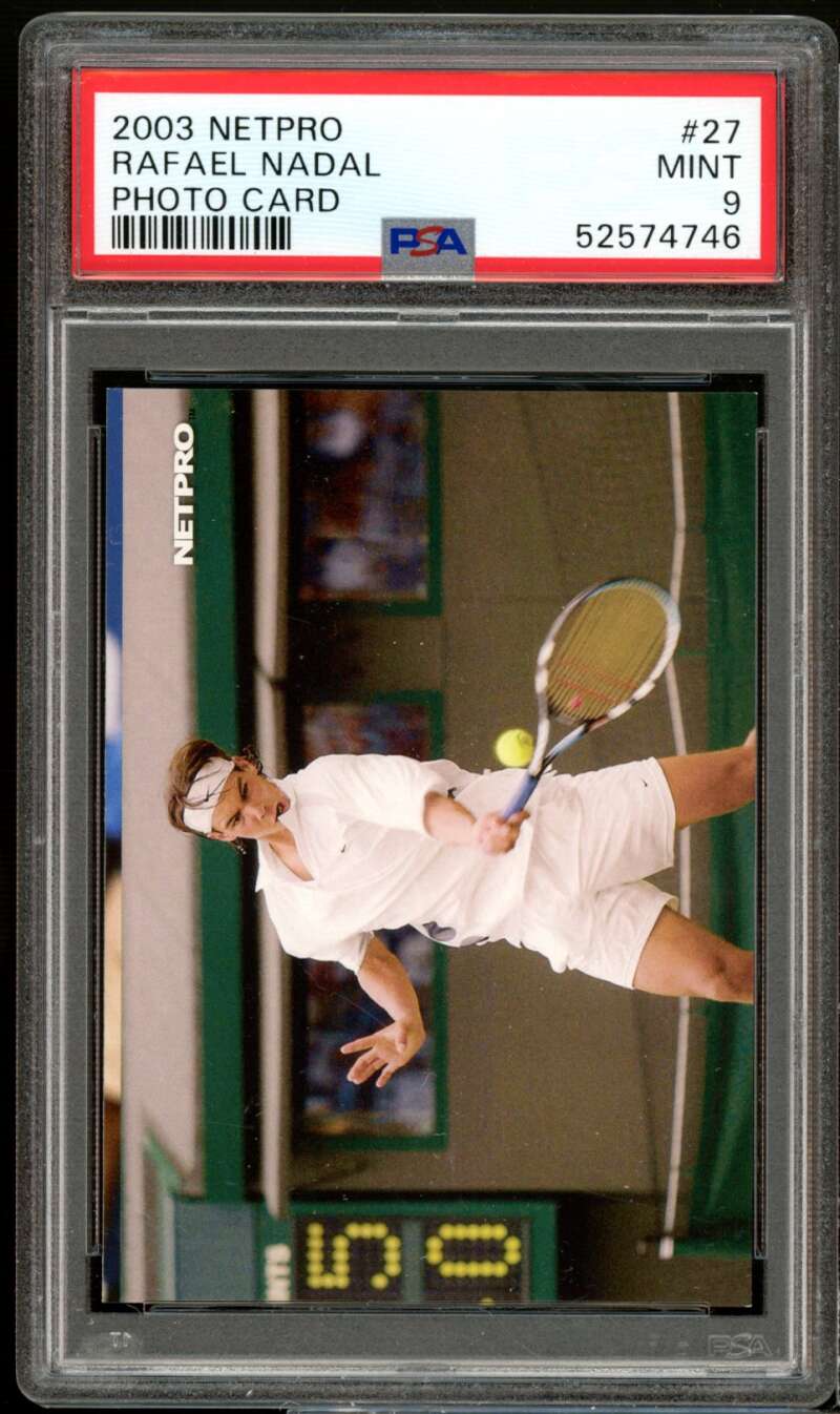 Rafael Nadal Tennis Rookie Card 2003 Netpro #27 PSA 9 Image 1