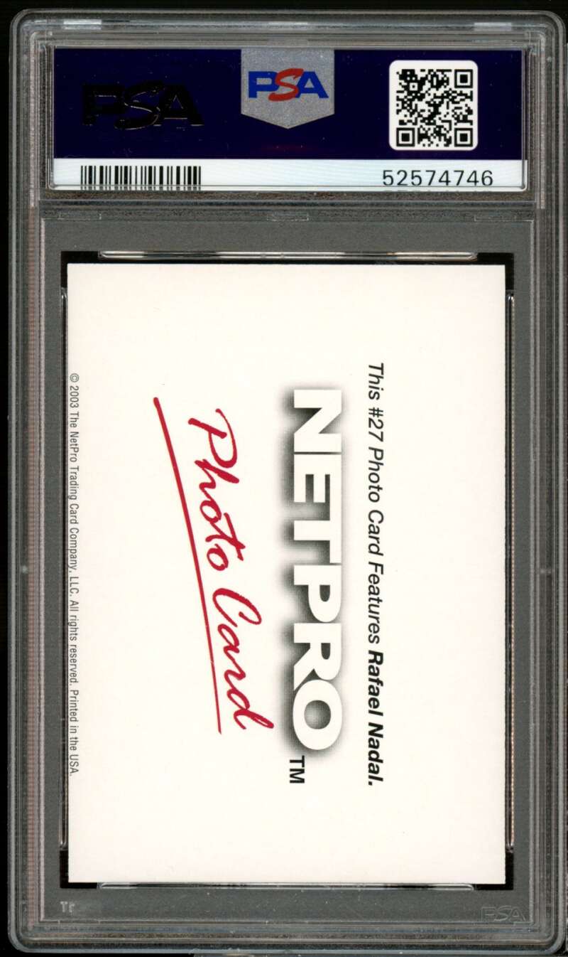 Rafael Nadal Tennis Rookie Card 2003 Netpro #27 PSA 9 Image 2