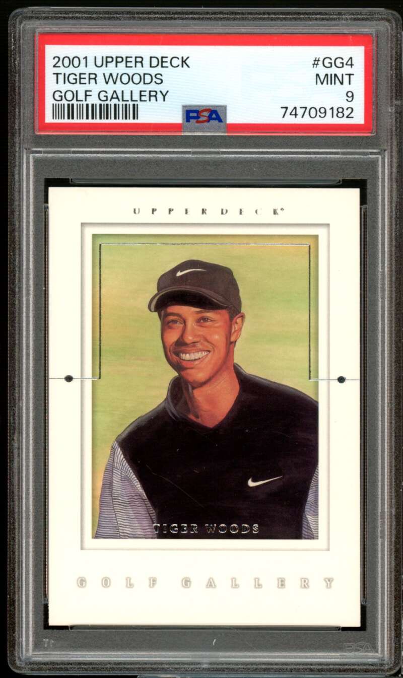 Tiger Woods Rookie Card 2001 Upper Deck Golf Gallery #gg4 PSA 9 Image 1