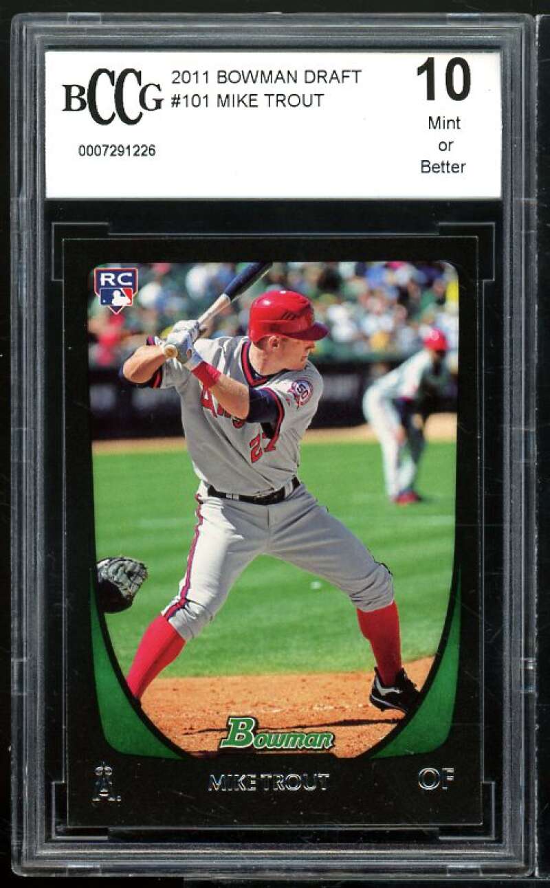 Mike Trout 2011 Bowman Draft Series Near Mint Rookie Card #101