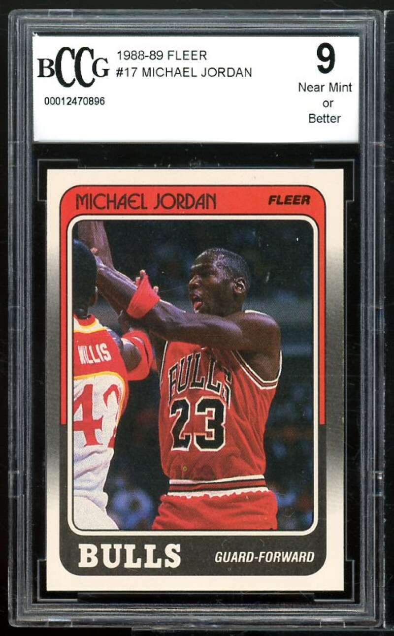 1988-89 Fleer #17 Michael Jordan BGS BCCG 9 Near Mint+ Image 1