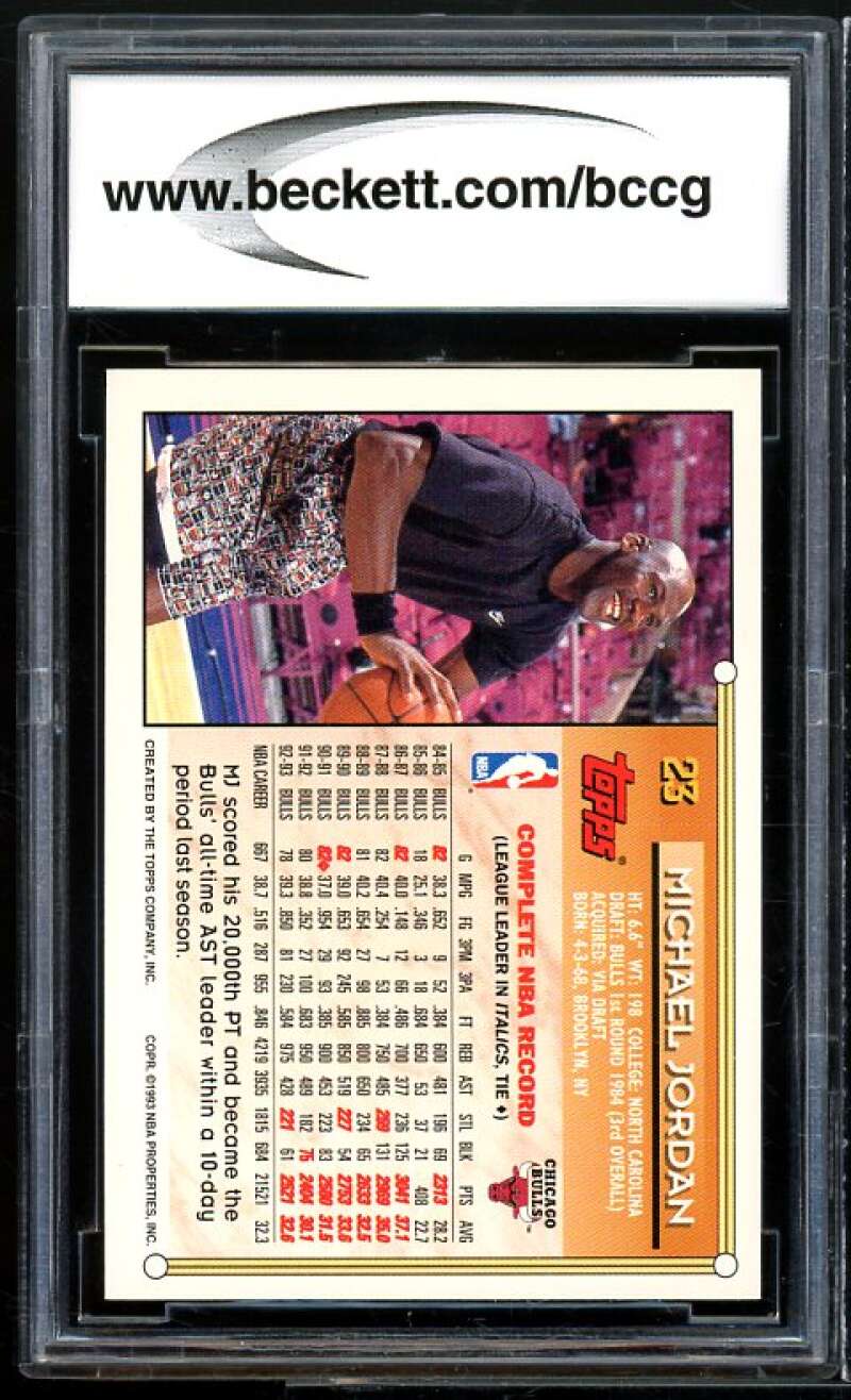 1993-94 Topps #23 Michael Jordan Card BGS BCCG 8 Excellent+ Image 2