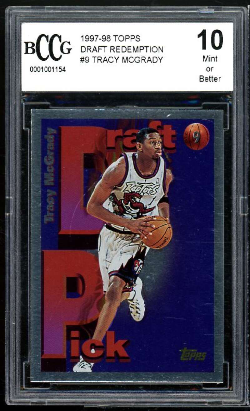 1997-98 Topps Draft Redemption #9 Tracy Mcgrady Rookie Card BGS BCCG 10 Mint+ Image 1
