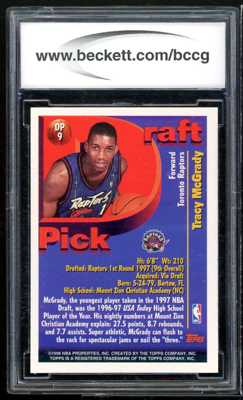 1997-98 Topps Draft Redemption #9 Tracy Mcgrady Rookie Card BGS BCCG 10 Mint+ Image 2