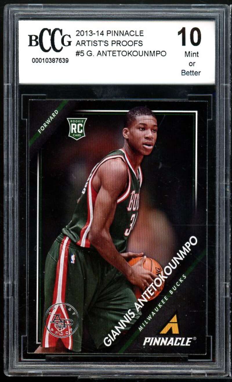 2013-14 Pinnacle Artist's Proofs #5 Giannis Antetokounmpo RC BGS BCCG 10 Mint+ Image 1