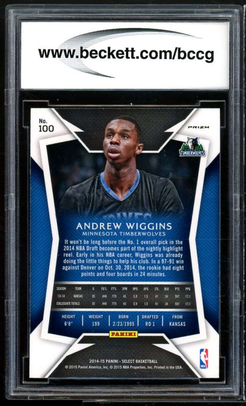 2014-15 Select Prizms Silver #100 Andrew Wiggins Rookie Card BGS BCCG 10 Mint+ Image 2
