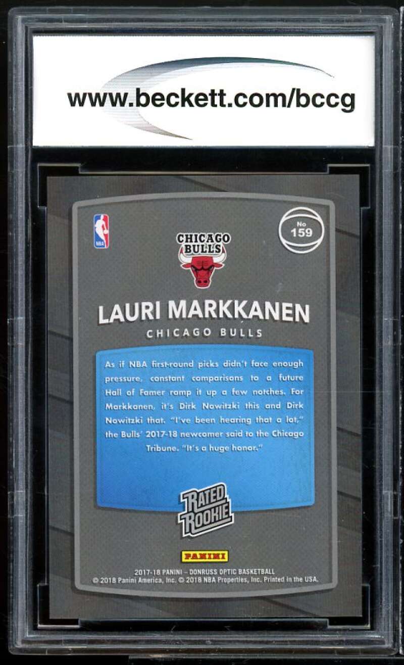 2017-18 Donruss Optic Mega Box Shock Flash 159 # Markkanen Rookie BGS BCCG 9 NM+ Image 2