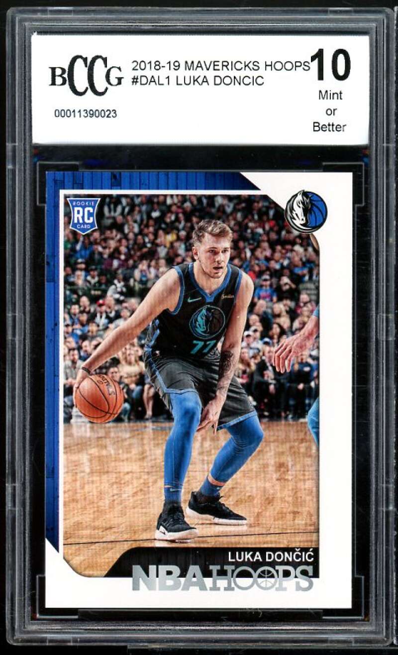 2018-19 Hoops SGA #DAL1 Luka Doncic Rookie Card Graded BCCG BGS 10 Mint+ Image 1