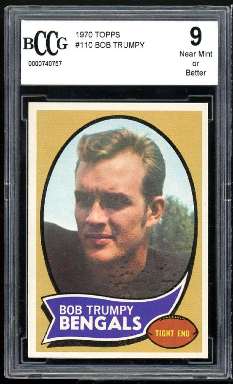 1970 Topps #110 Bob trumpy Rookie Card BGS BCCG 9 Near Mint+ Image 1